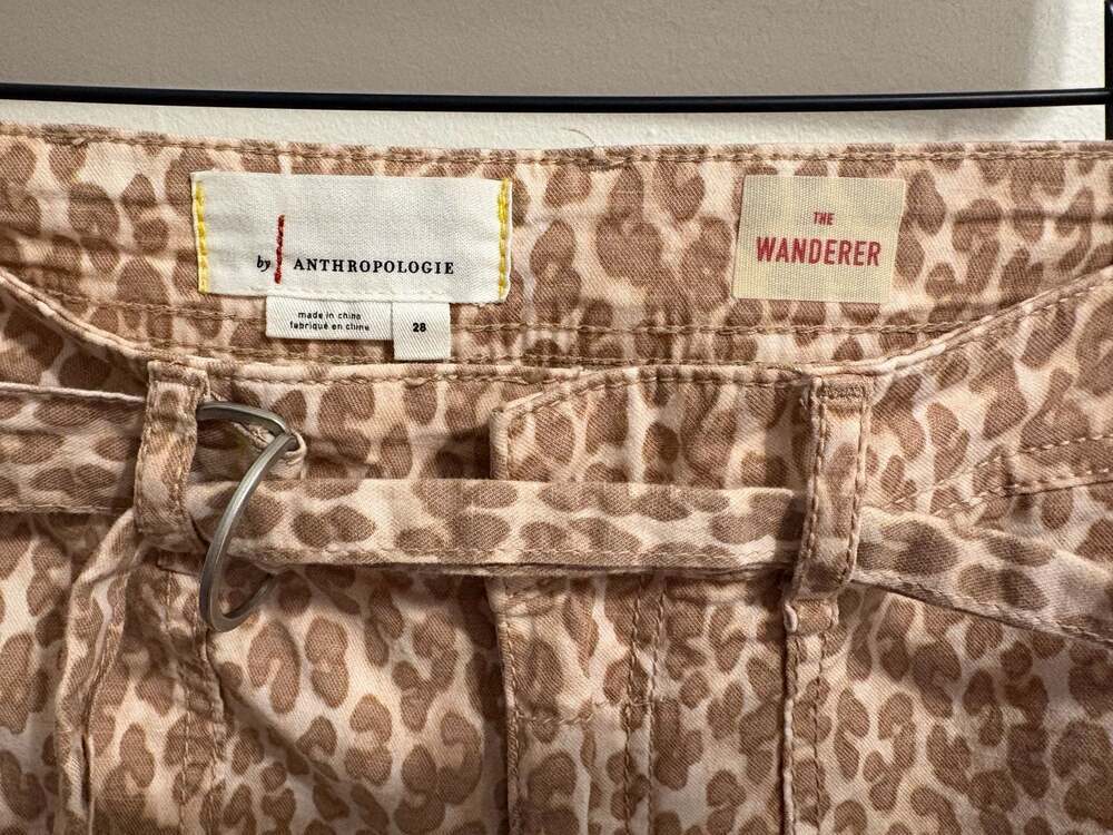 Anthropologie The Wanderer Leopard Print Belted Utility Pants Size 28 - Picture 3 of 4